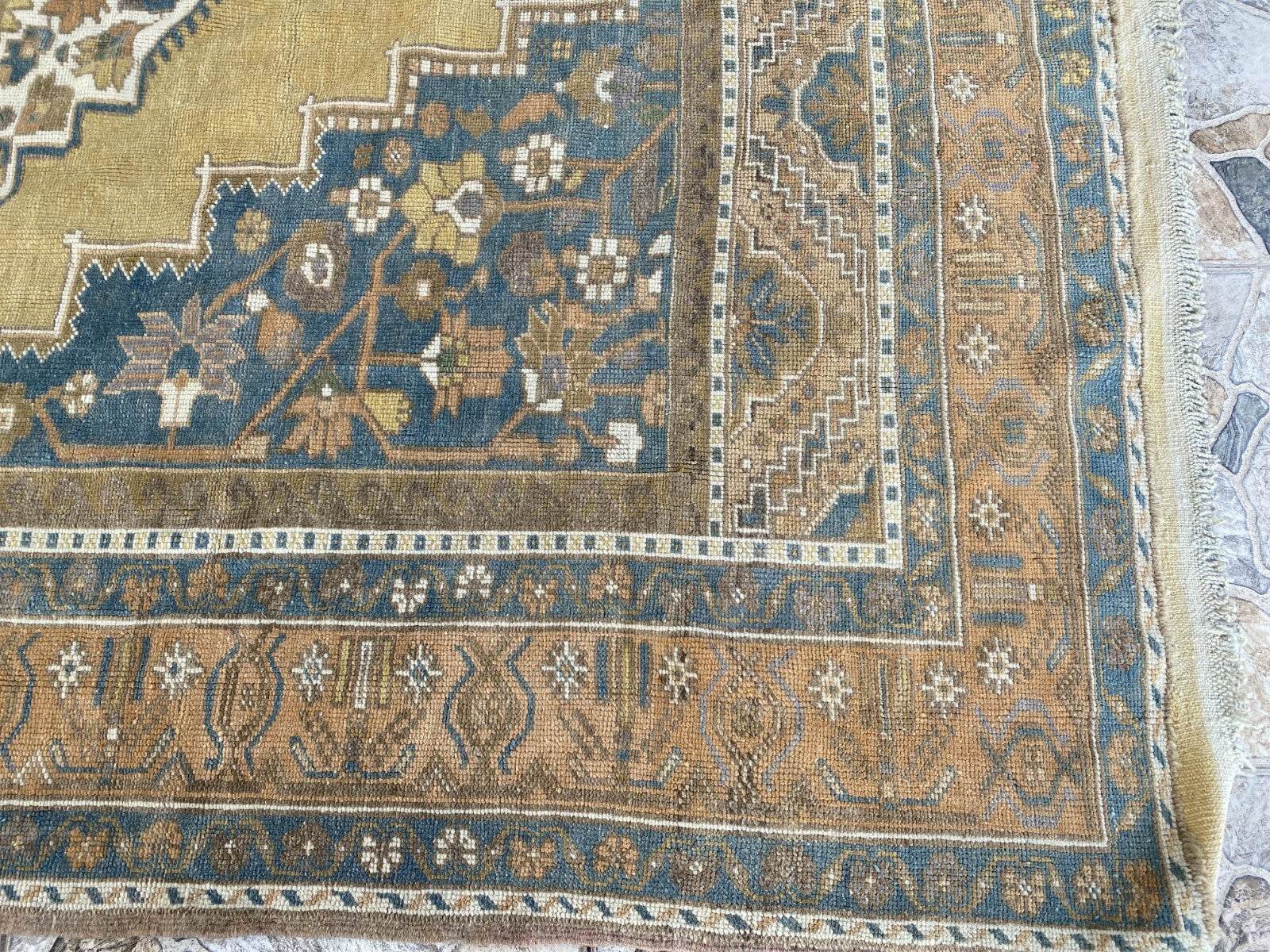 Vintage Turkish Oushak Rug | Anatolian Antique Taspinar Hand-Knotted Wool 1960s 6x8 ft