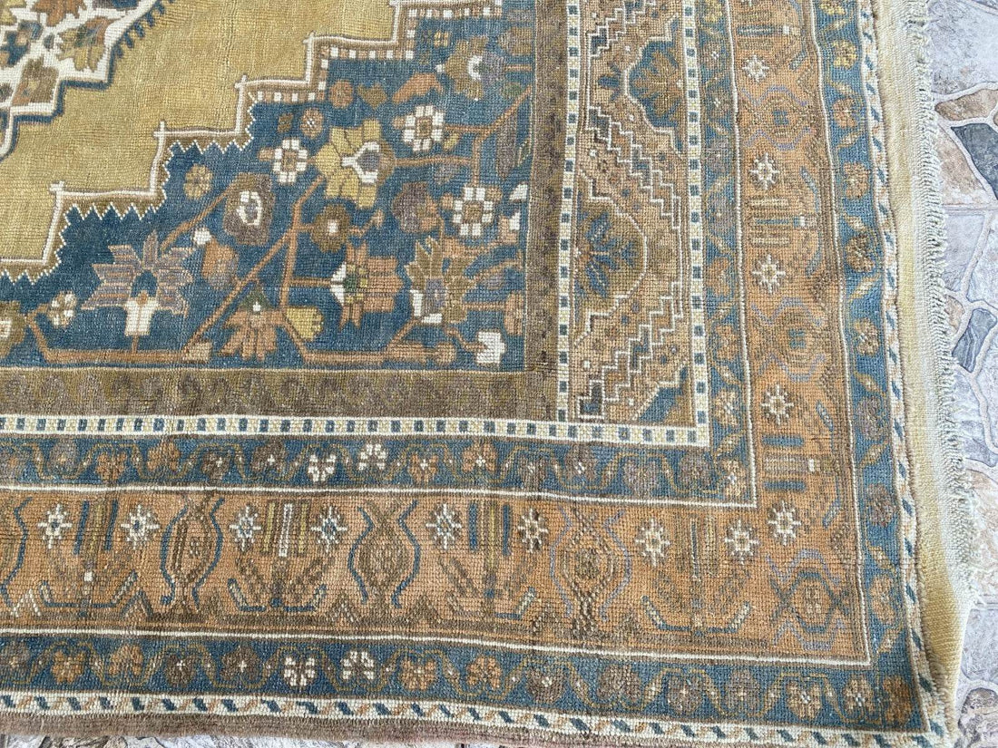 Vintage Turkish Oushak Rug | Anatolian Antique Taspinar Hand-Knotted Wool 1960s 6x8 ft