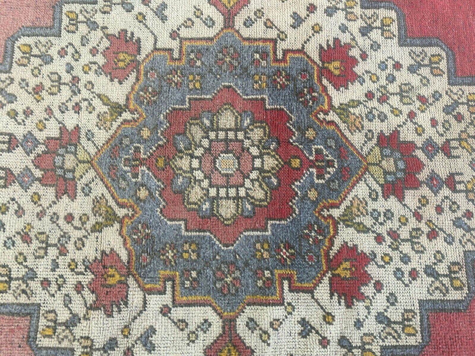 Vintage Turkish Rug | Tribal Hand-Knotted Wool Farmhouse Antique Carpet 4.16 x 7.93 ft