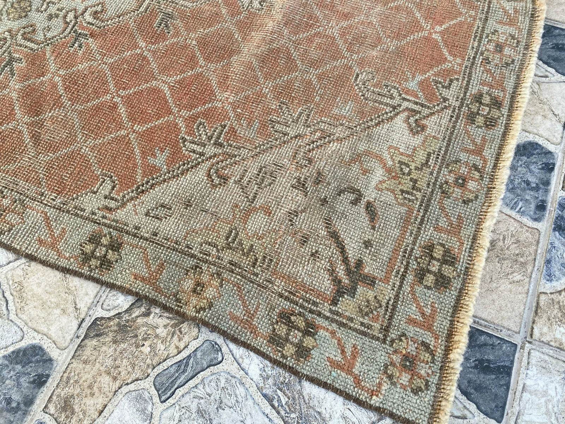 Vintage Turkish Oushak Rug | Anatolian Antique Brown Hand-Knotted Wool Area Rug