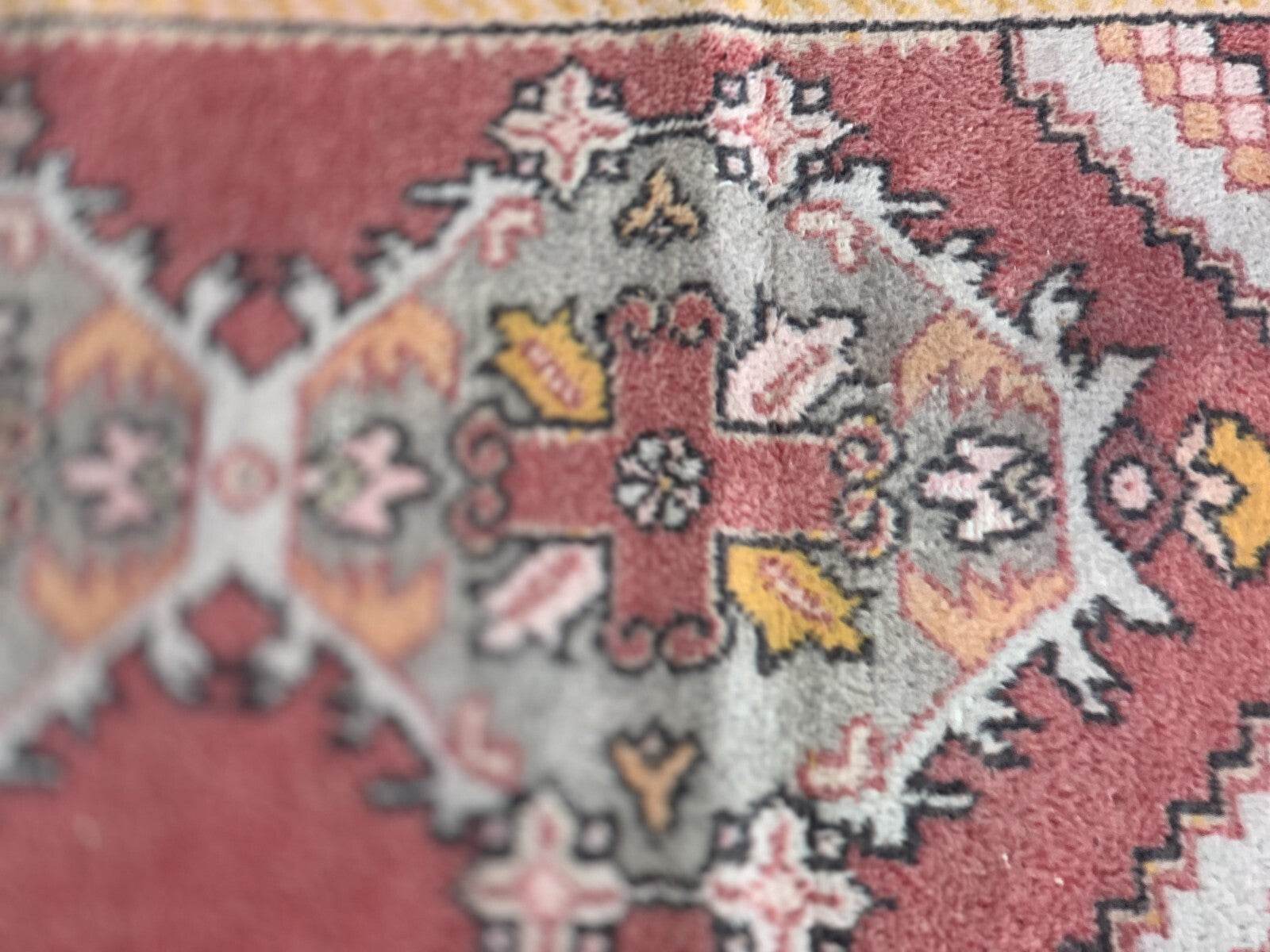 Vintage Turkish Rug | Tribal Handmade Wool Farmhouse Antique Carpet 3.2x 9.1 ft