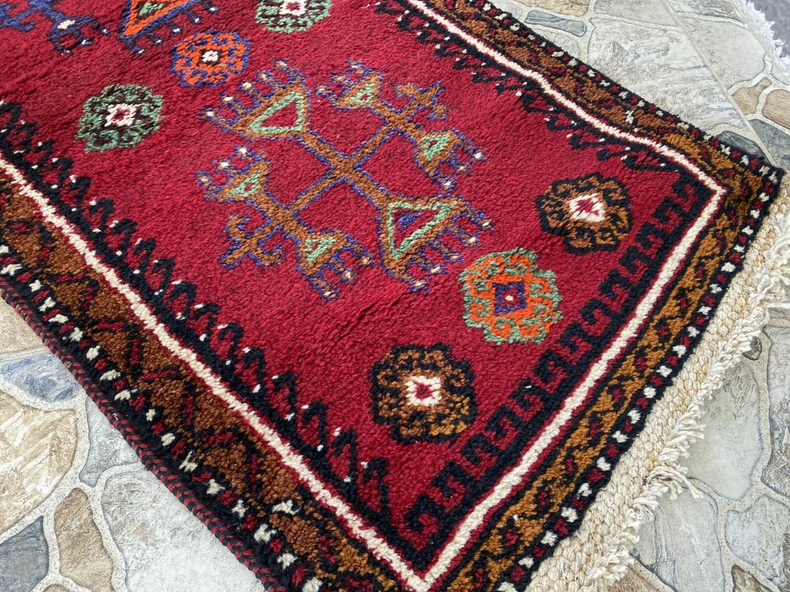 Pre 1970’s ANTIQUE KURDISH FARMHOUSE RUG - GEOMETRIC TRIBAL TURKISH VINTAGE