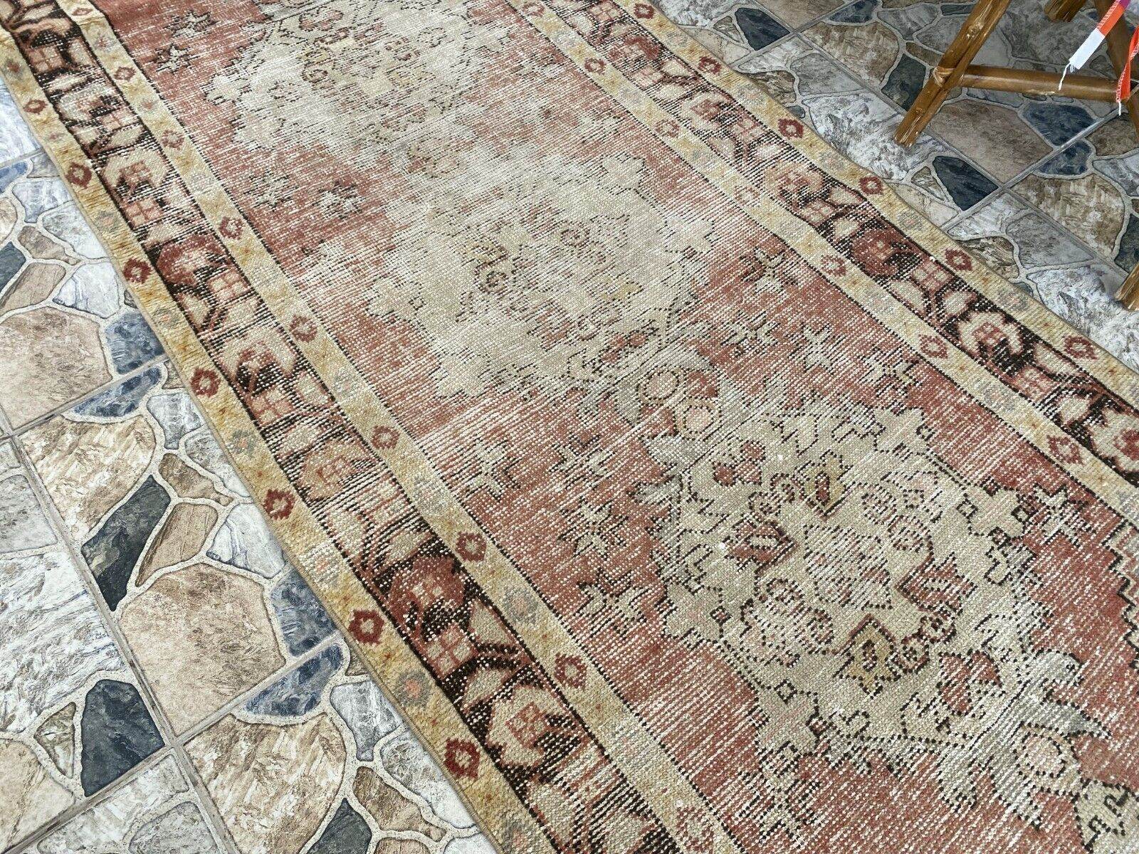 Vintage Runner Rug | Antique Wool Bohemian Anatolian Handmade Turkish 3.2x9.4ft