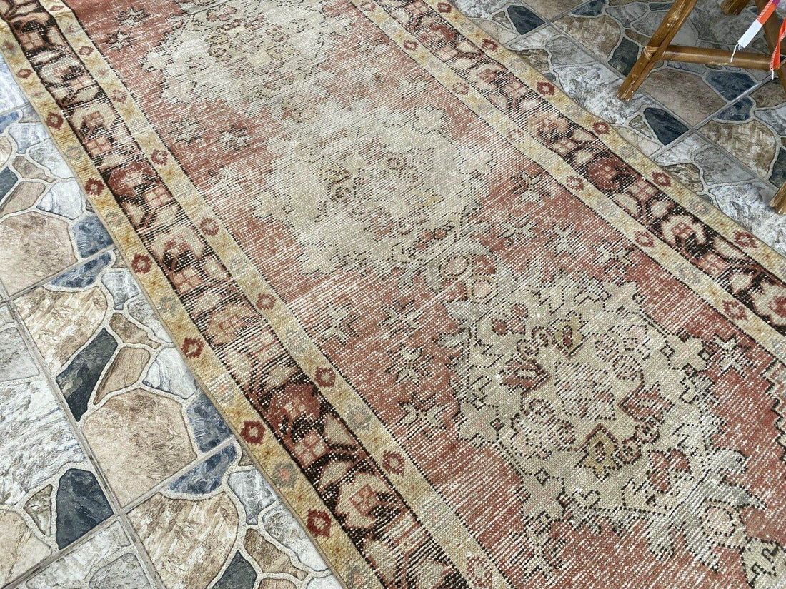 Vintage Runner Rug | Antique Wool Bohemian Anatolian Handmade Turkish 3.2x9.4ft