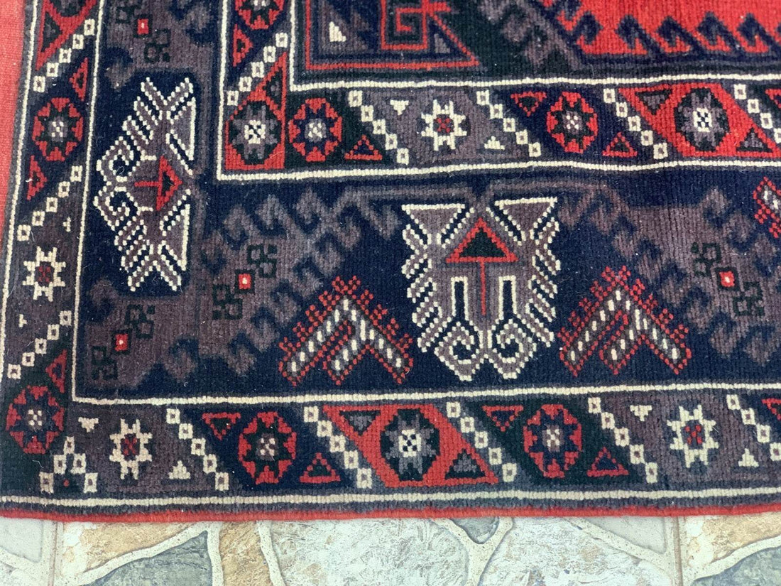 Vintage Turkish Rug | Antique Tribal Handmade Wool Farmhouse Carpet 4 x 6.14 ft