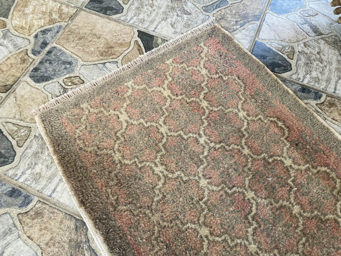 Vintage Hand-knotted Rug | Tribal Wool Farmhouse Antique 1980s Turkish Small Rug