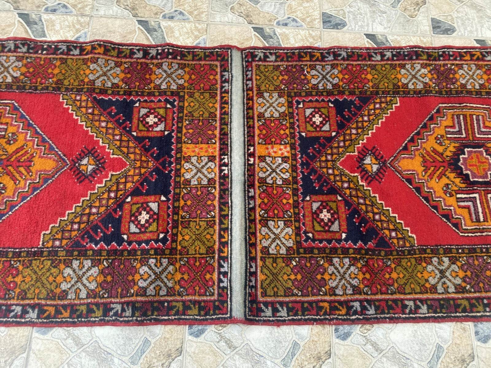 Vintage Turkish Oushak Rug | 3.3x10.8 | Wool Antique Tribal Handmade Area Rug |