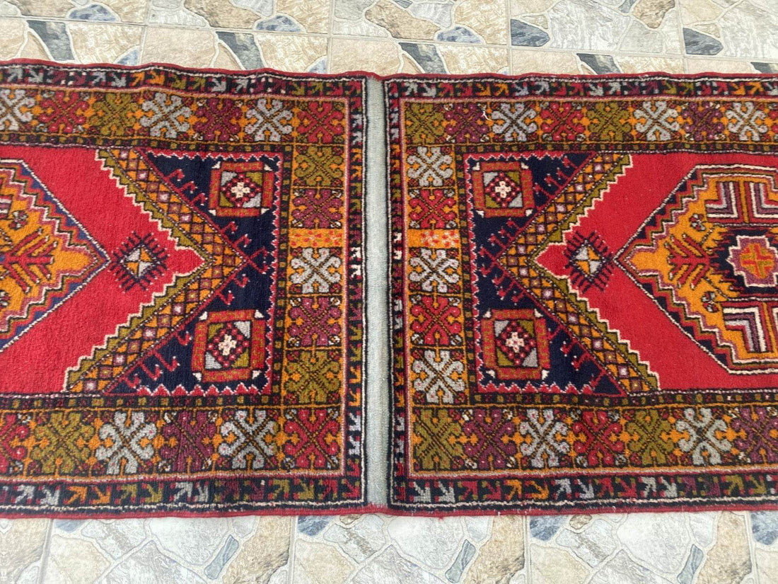 Vintage Turkish Oushak Rug | 3.3x10.8 | Wool Antique Tribal Handmade Area Rug |