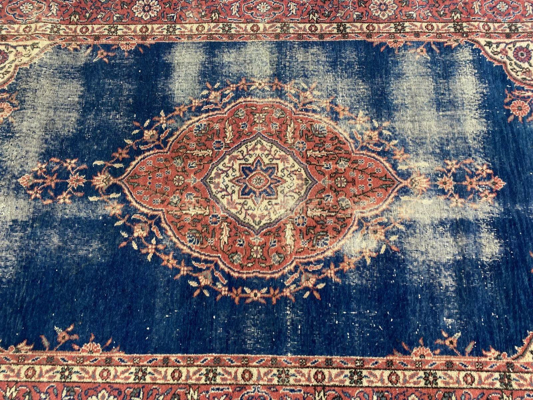 Vintage Rug | Antique Wool Farmhouse Anatolian Area Handmade Turkish Rug 3x6 ft