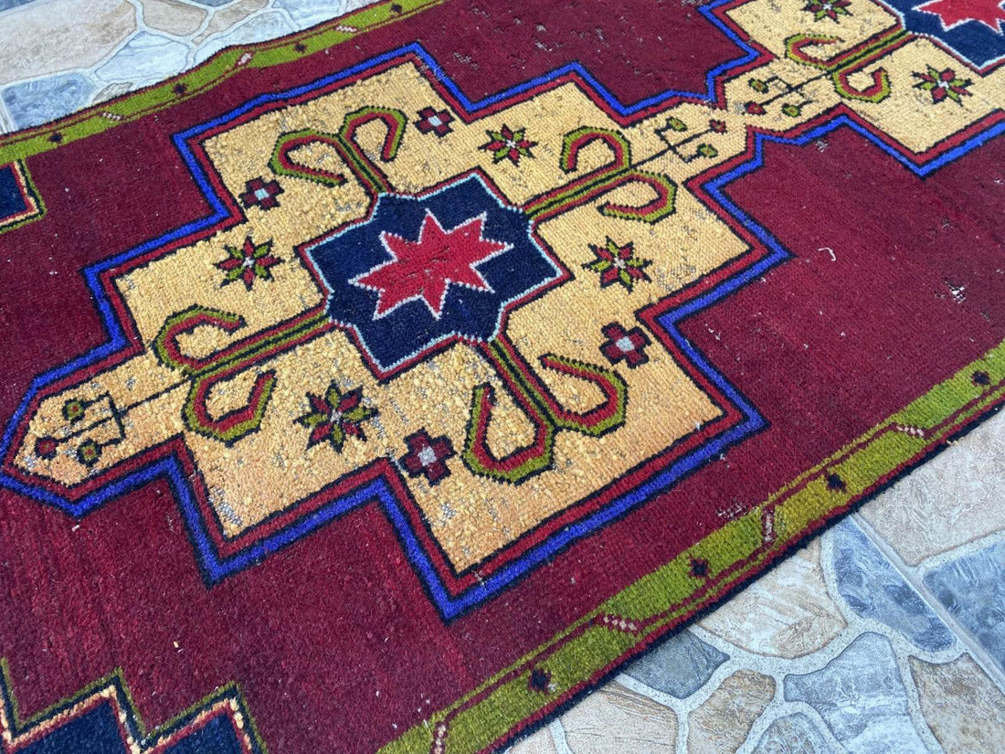 Vintage Anatolian Oushak Runner Rug | 2.6 x 9.3 ft Hand-Knotted Wool Tribal Rug