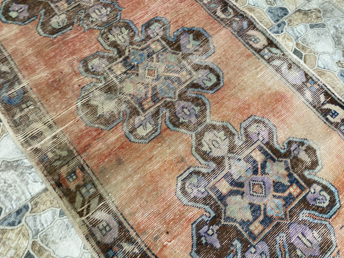 Vintage Anatolian Runner Rug | 3.7 x 9 ft | Hand-Knotted Rug Wool Hallway Carpet