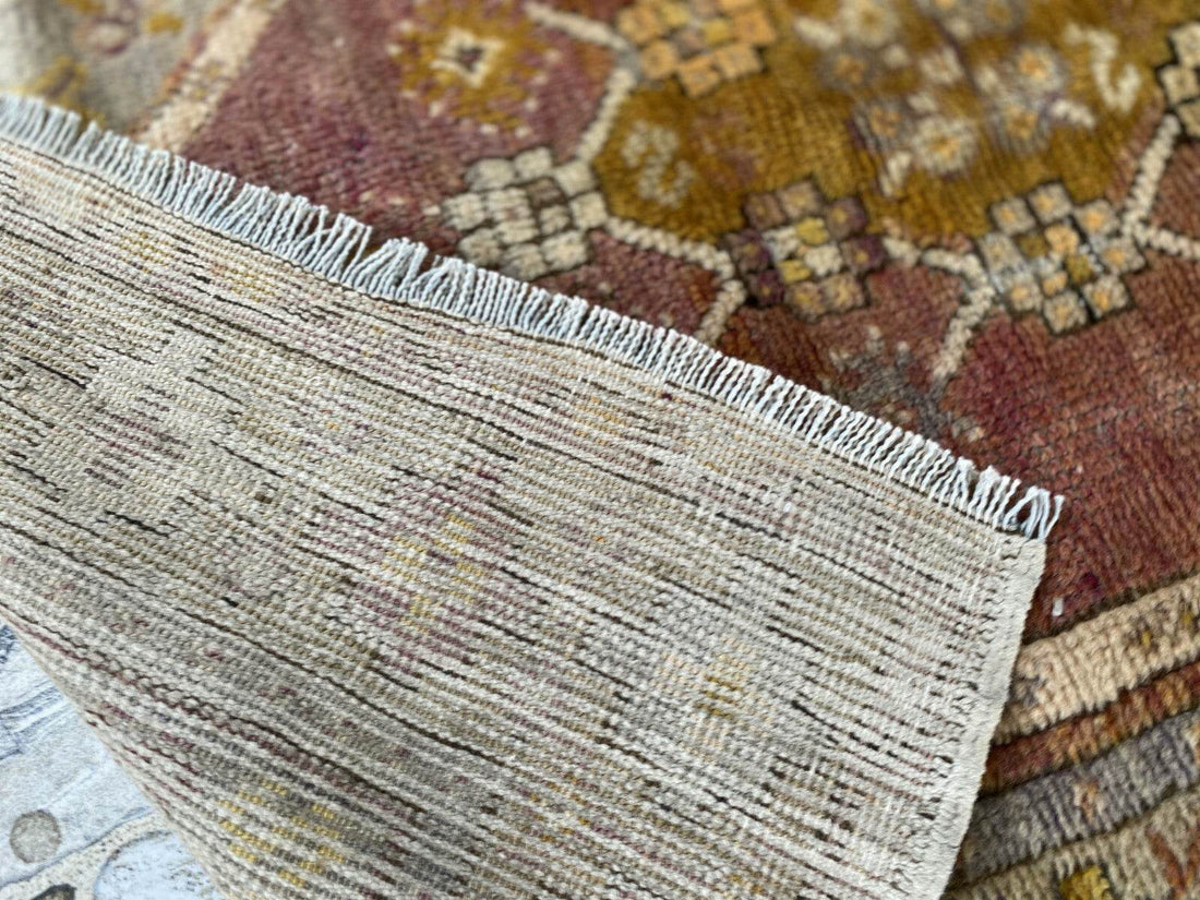 Vintage Turkish Anatolian Rug | 2.6 x 4 ft | Hand-Knotted Wool Rustic Farmhouse