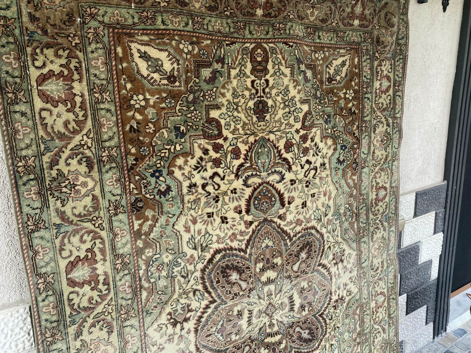 Vintage Turkish Rug,Geometric Farmhouse Antique Anatolian Village Rug 4.8x7.2 Ft