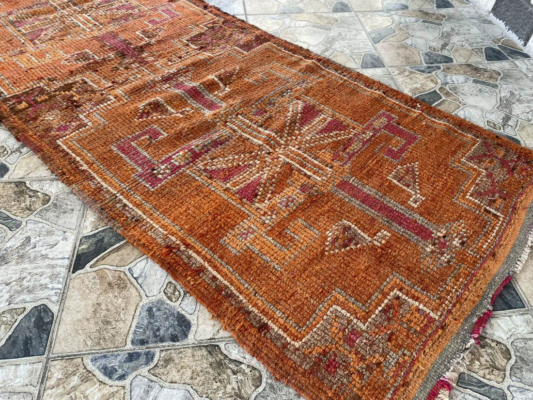 Vintage Kurdish Rug | Tribal Hand-knotted Wool Farmhouse Herki Antique 3 x 11 ft