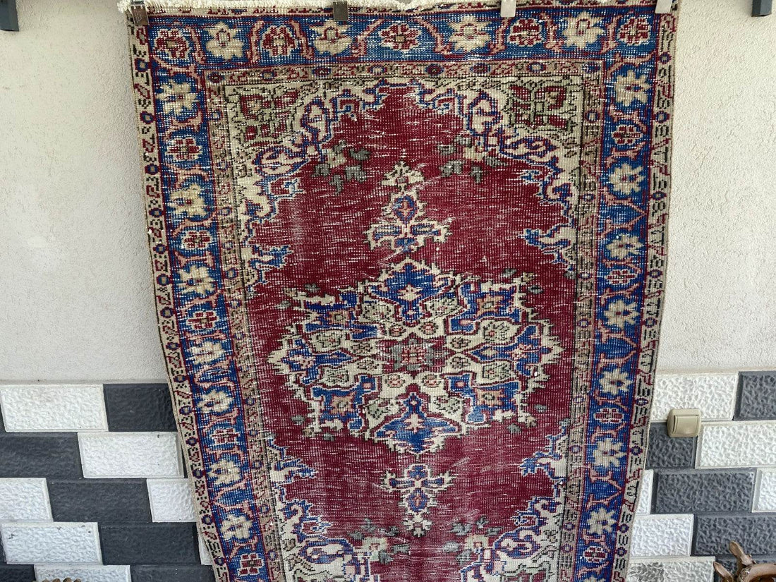 Pre 1970’s ANTIQUE ANATOLIAN FARMHOUSE RUG - GEOMETRIC TRIBAL TURKISH VINTAGE