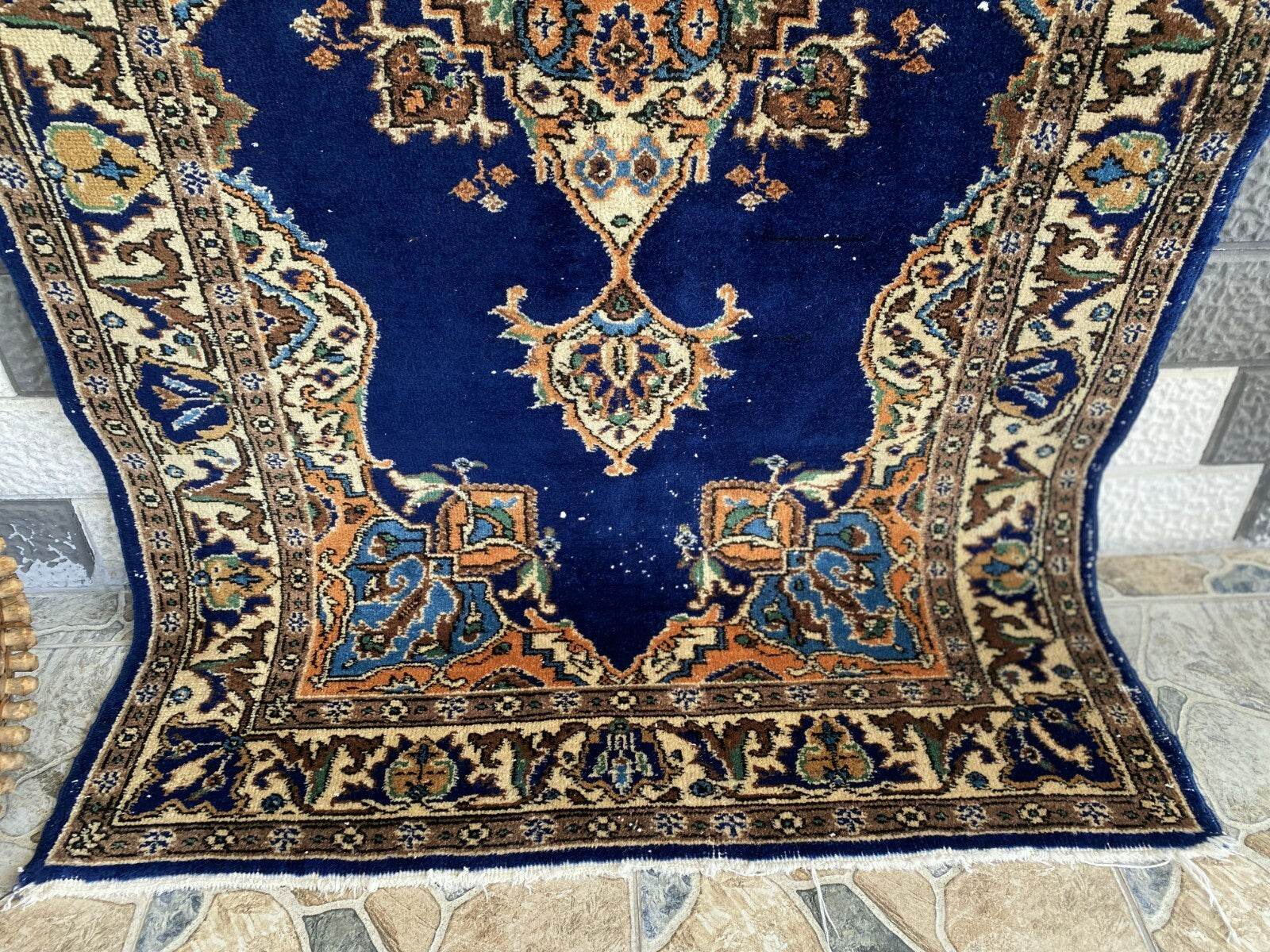 Vintage Turkish Oushak Rug, 4 x 7 ft Handmade Wool Antique Tribal Area Wool Rug