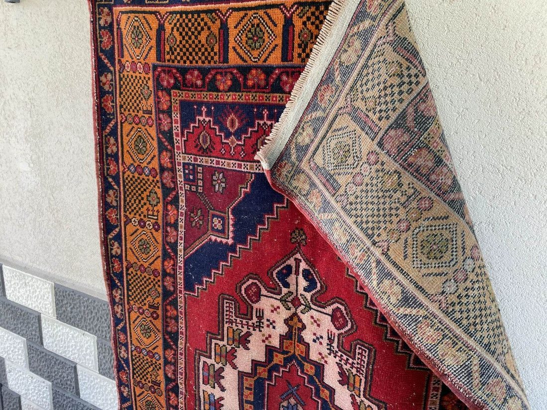 Vintage Turkish Oushak Rug | Hand-Knotted Wool Anatolian Tribal Carpet 4 x 6 ft