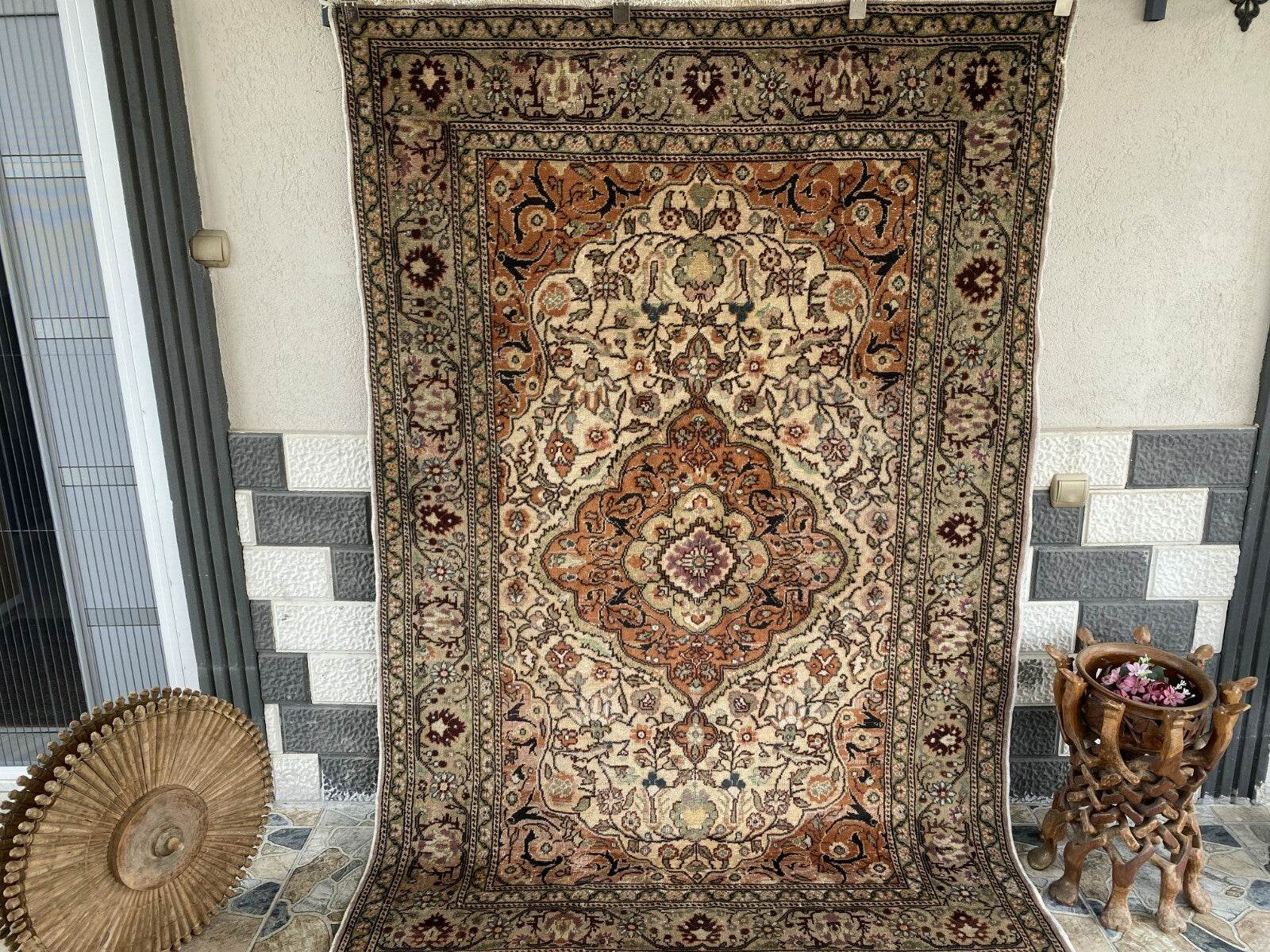 Handmade Turkish Vintage Area Rug, 1970s Antique Wool Tribal Farmhouse Carpet