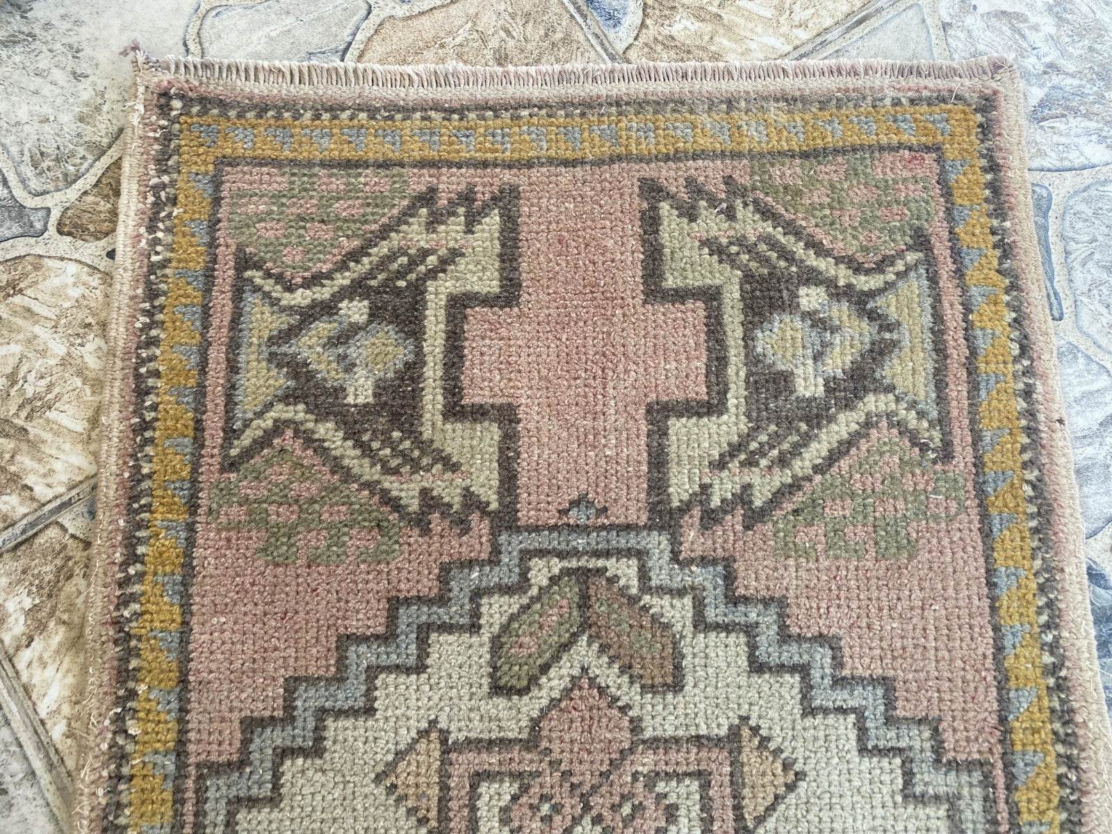 Handmade Turkish Vintage Rug | 1980s Tribal Wool Farmhouse Antique Small Carpet