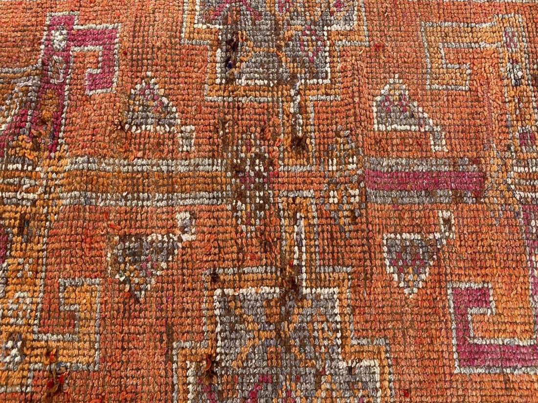 Vintage Kurdish Rug | Tribal Hand-knotted Wool Farmhouse Herki Antique 3 x 11 ft