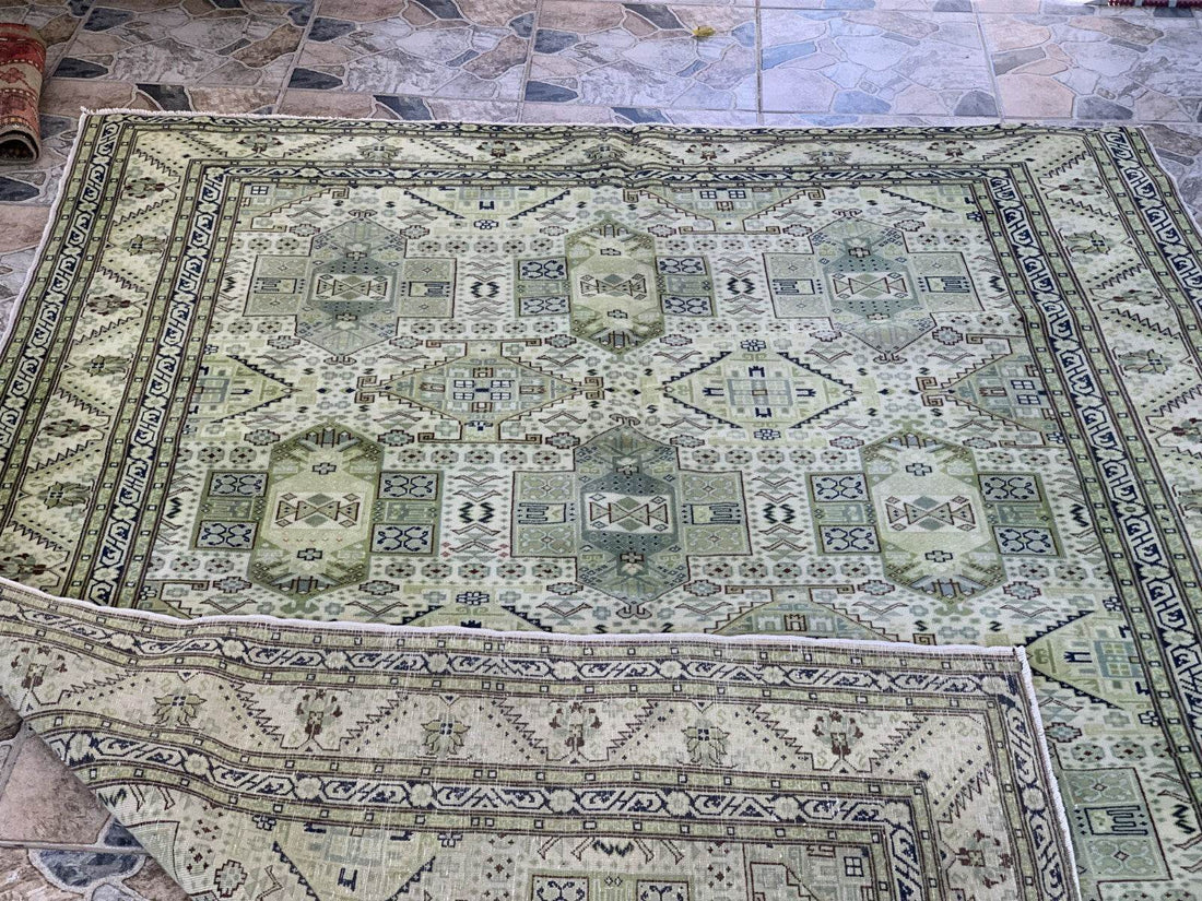 Vintage Turkish Anatolian Area Rug - Handmade 1960s | Rare Oushak Tribal Carpet