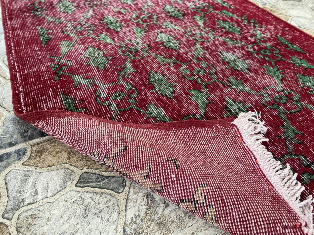 Vintage Turkish Runner Rug | 2.7x6.7ft Wool Handmade Anatolian Village Hallway