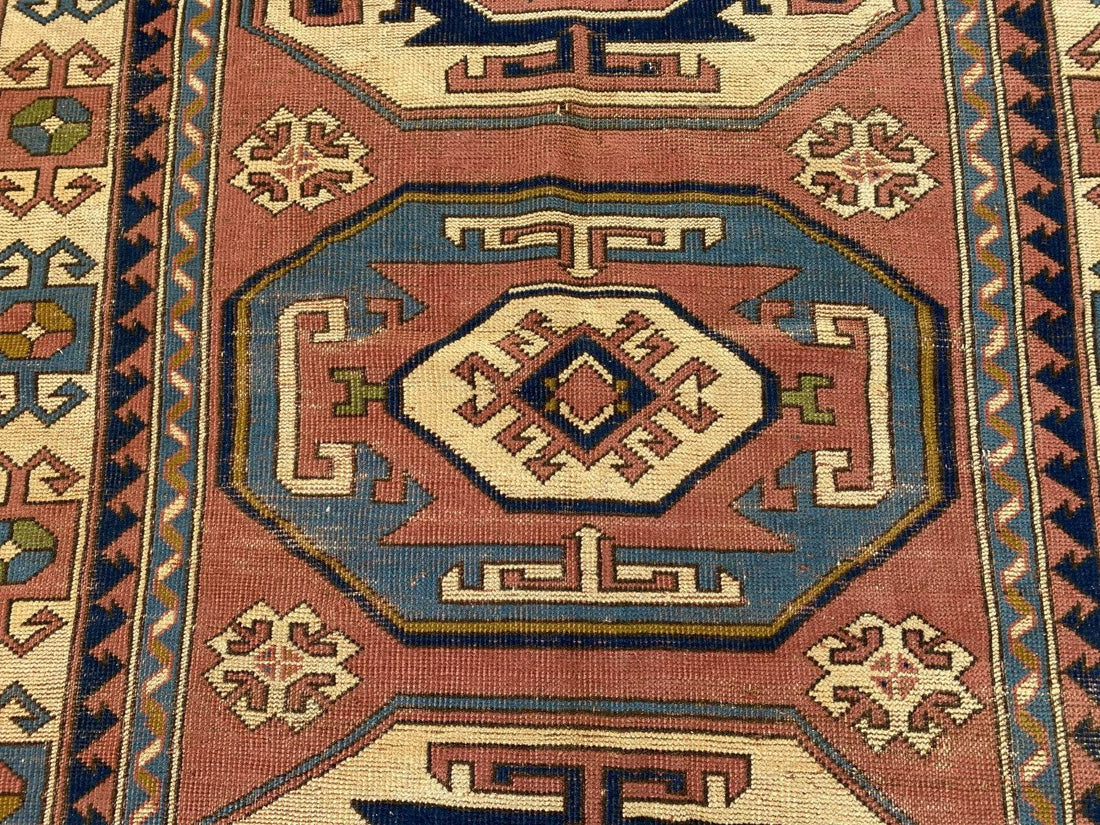 Vintage Turkish Rug | 5.3 x 7.9 ft Hand-Knotted Wool Faded Pastel Anatolian Area