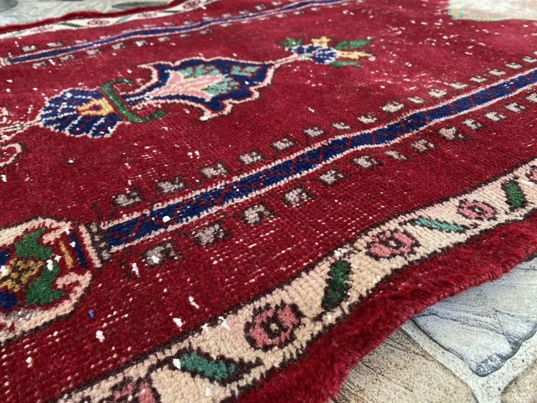 Pre 1980’s ANTIQUE ANATOLIAN FARMHOUSE RUG - GEOMETRIC PRAYER TURKISH VINTAGE