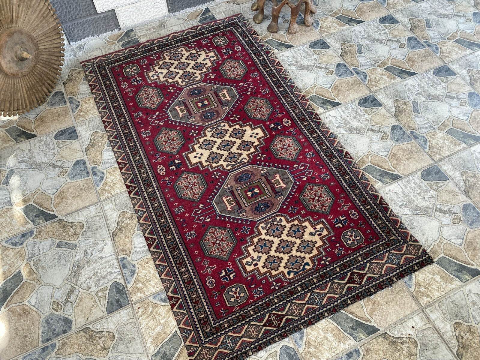 Vintage Turkish Oushak Rug | 3x5.1 ft | Wool Antique Tribal Handmade Area Rug