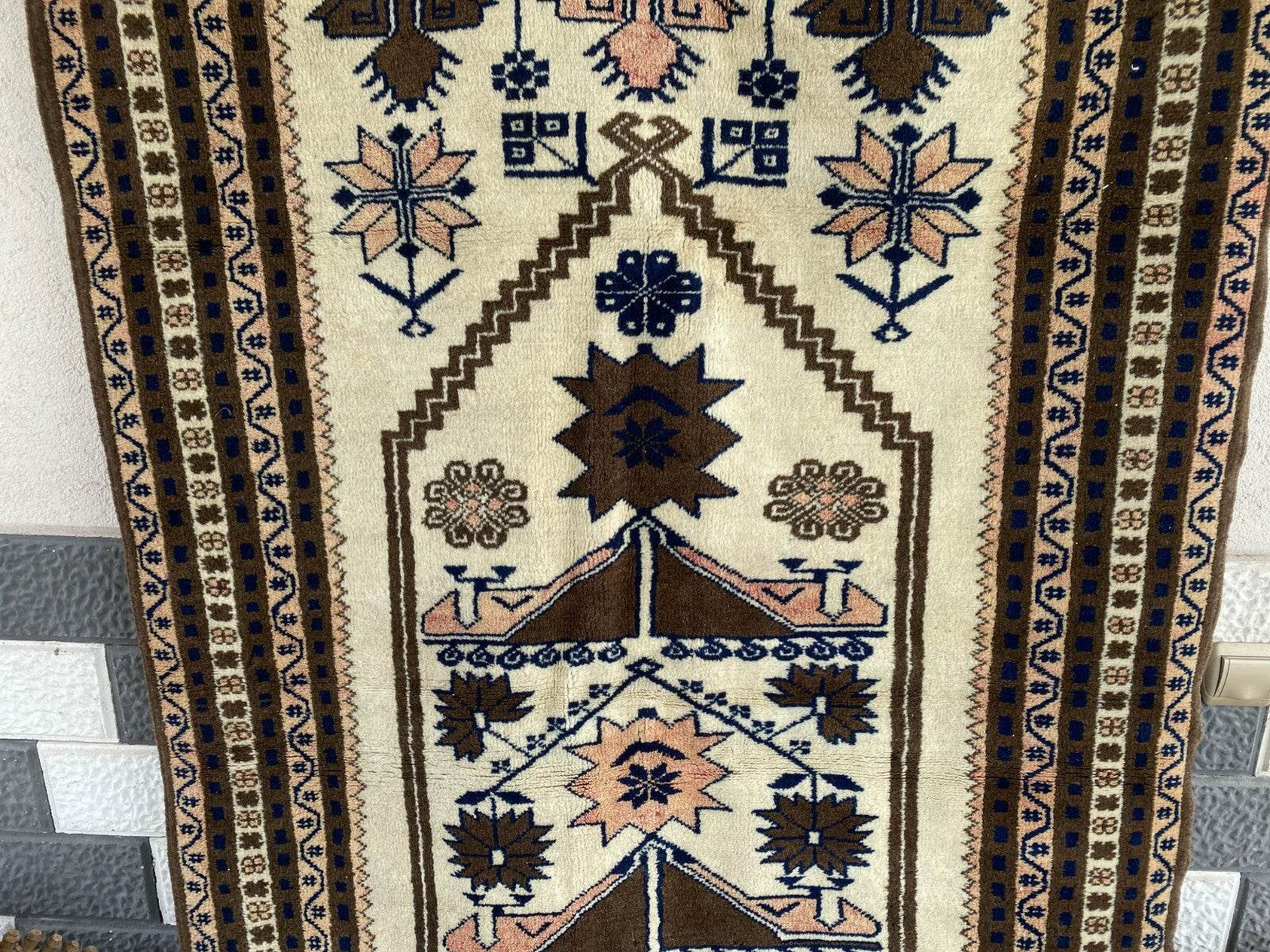 Vintage Turkish Oushak Rug, 4 x 7 ft Handmade Wool Antique Tribal Area Rug