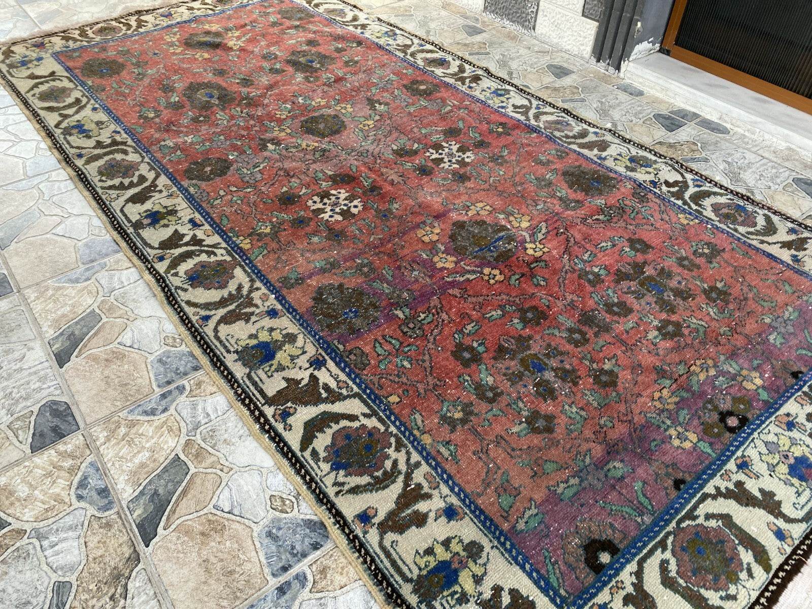 Vintage Turkish Rug | Tribal Handmade Wool Farmhouse Antique Area Aesthetic Rugs