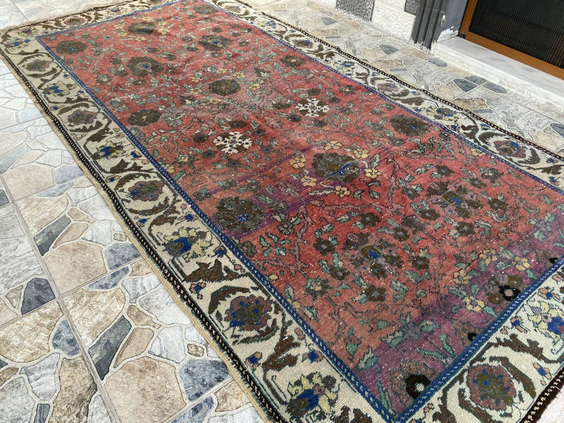 Vintage Turkish Rug | Tribal Handmade Wool Farmhouse Antique Area Aesthetic Rugs