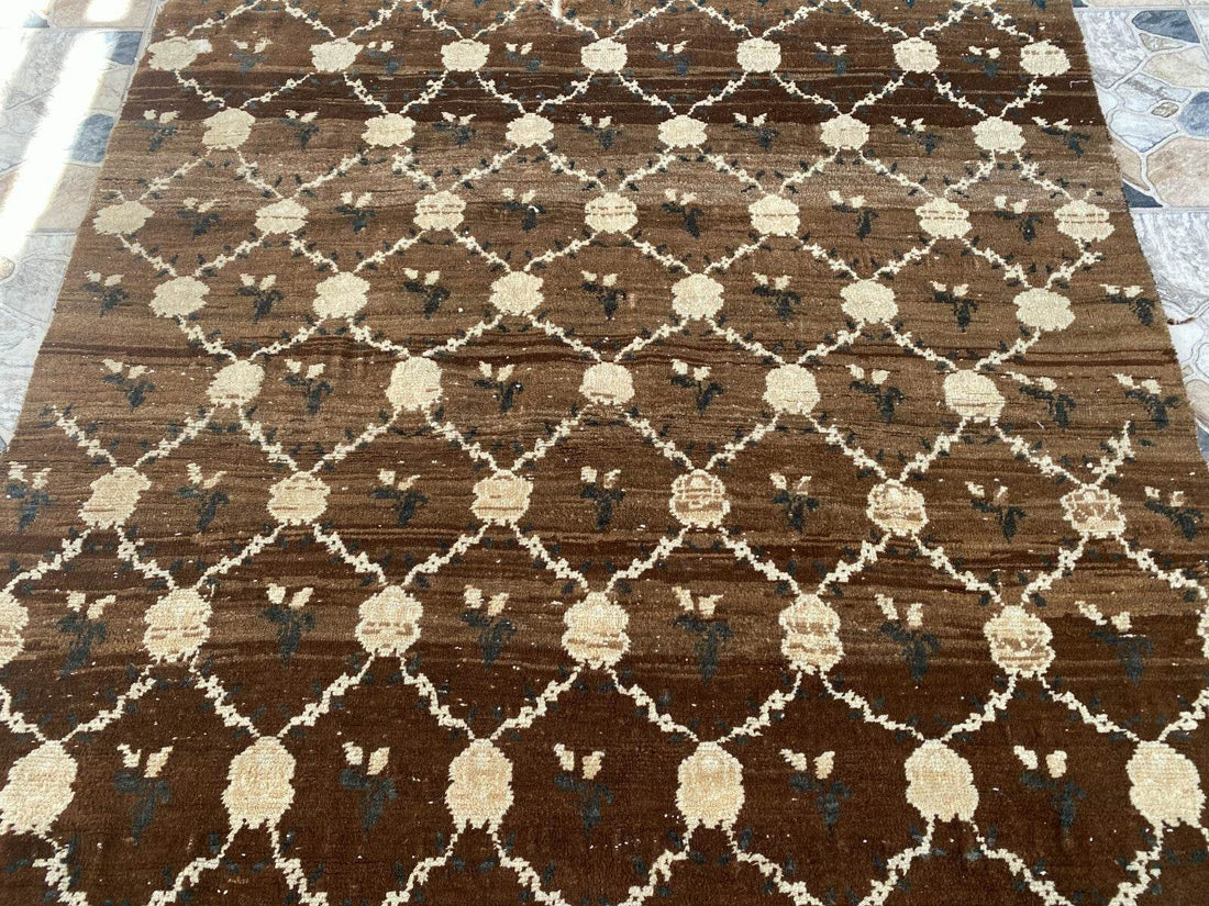 Vintage Kurdish Oushak Rug, 1980s Turkish Anatolian Hand-Knotted Wool Runner Rug