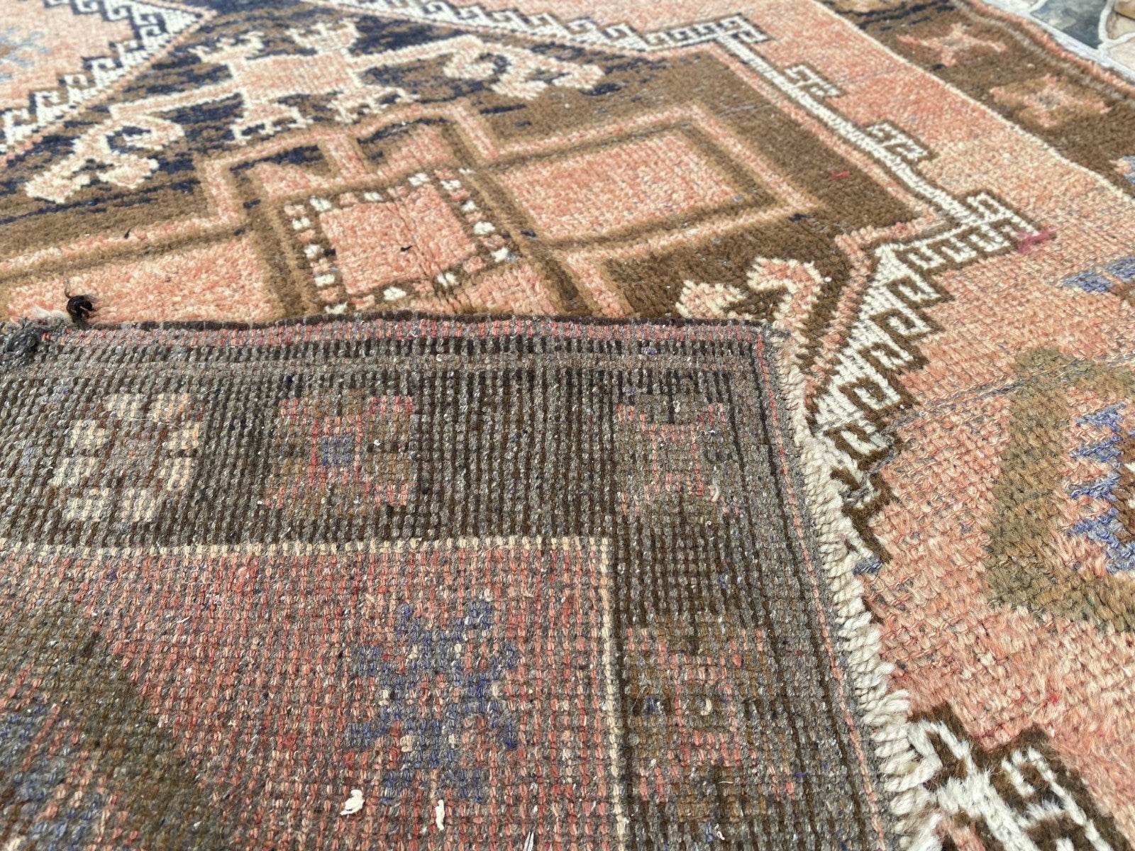 Handmade Turkish Vintage Rug | 1970s Tribal Wool Farmhouse Antique Area Carpet