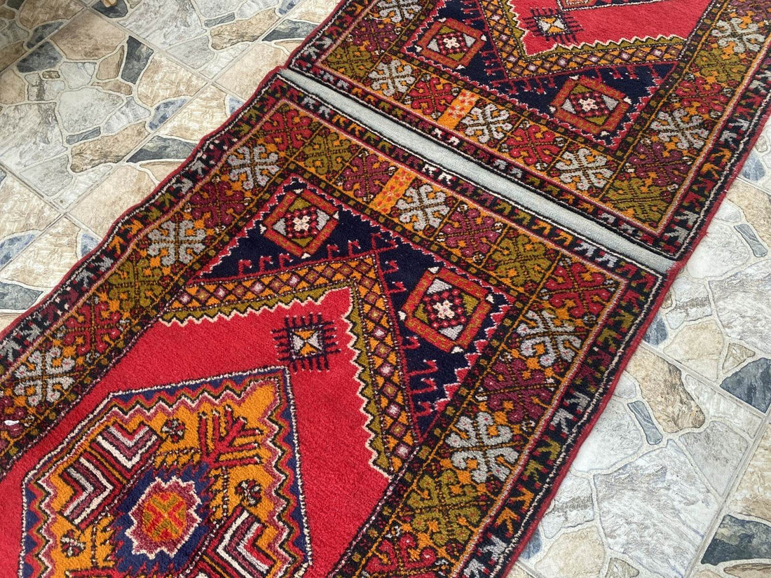 Vintage Turkish Oushak Rug | 3.3x10.8 | Wool Antique Tribal Handmade Area Rug |