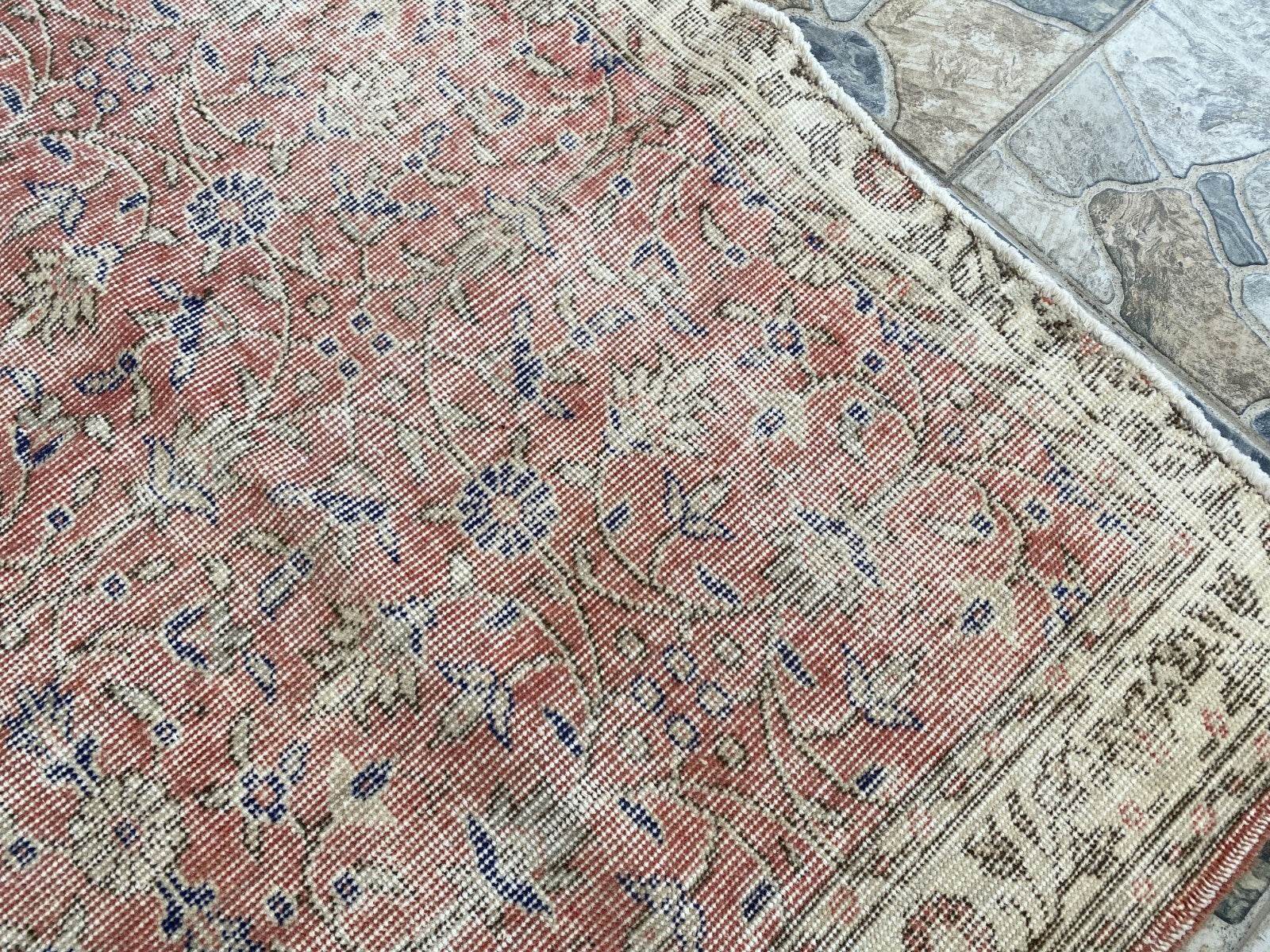 Geometric Turkish Vintage Rug,Farmhouse Handmade Anatolian Village Rug 3.8x6.2ft