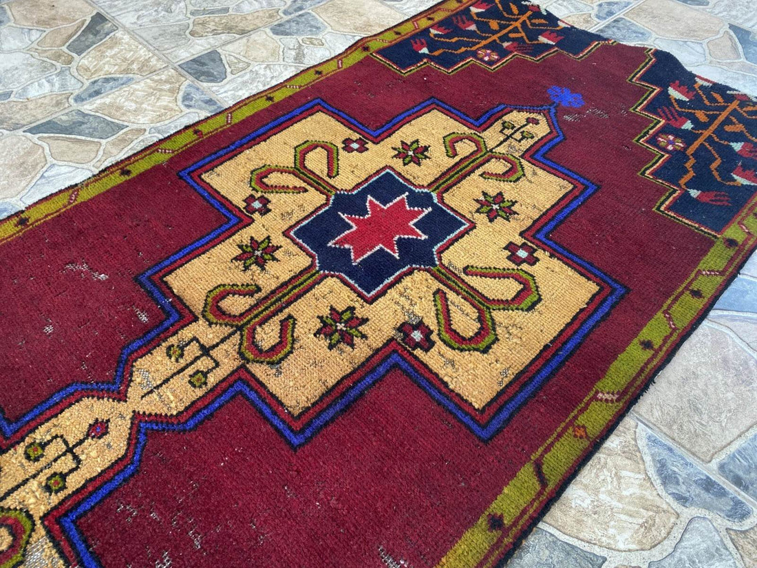Vintage Anatolian Oushak Runner Rug | 2.6 x 9.3 ft Hand-Knotted Wool Tribal Rug