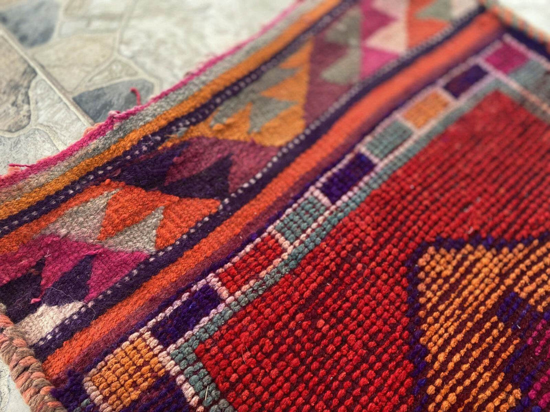 Kurdish Herki Rug | Handmade 1960s Vintage Wool Kilim - Antique Farmhouse Tribal