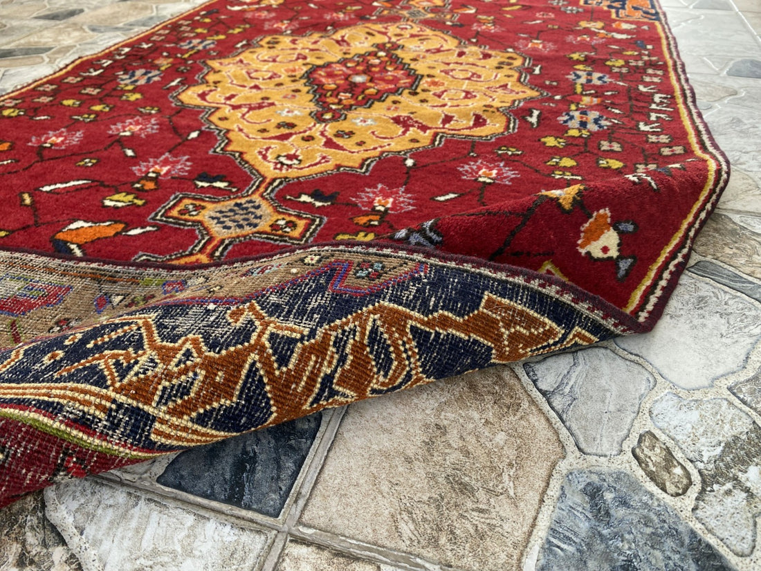 Vintage Turkish Runner Rug | 3.2 x 7.0 ft | Traditional Geometric Runner
