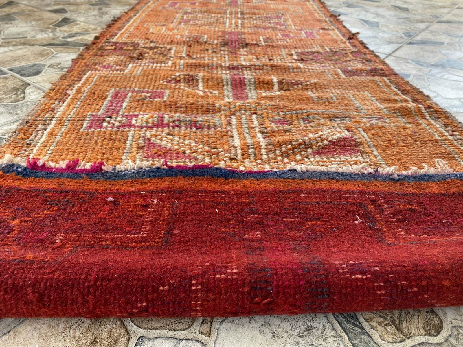 Vintage Kurdish Rug | Tribal Hand-knotted Wool Farmhouse Herki Antique 3 x 11 ft
