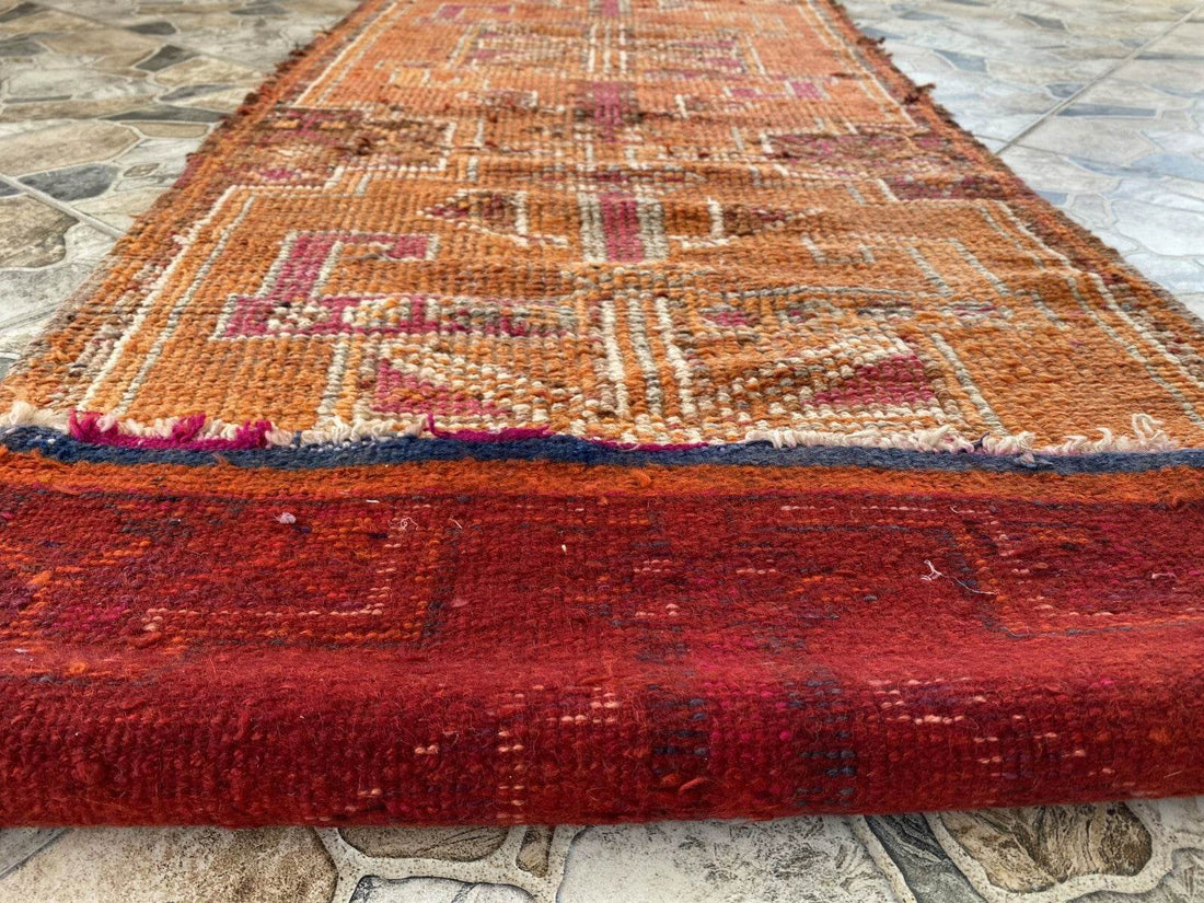 Vintage Kurdish Rug | Tribal Hand-knotted Wool Farmhouse Herki Antique 3 x 11 ft