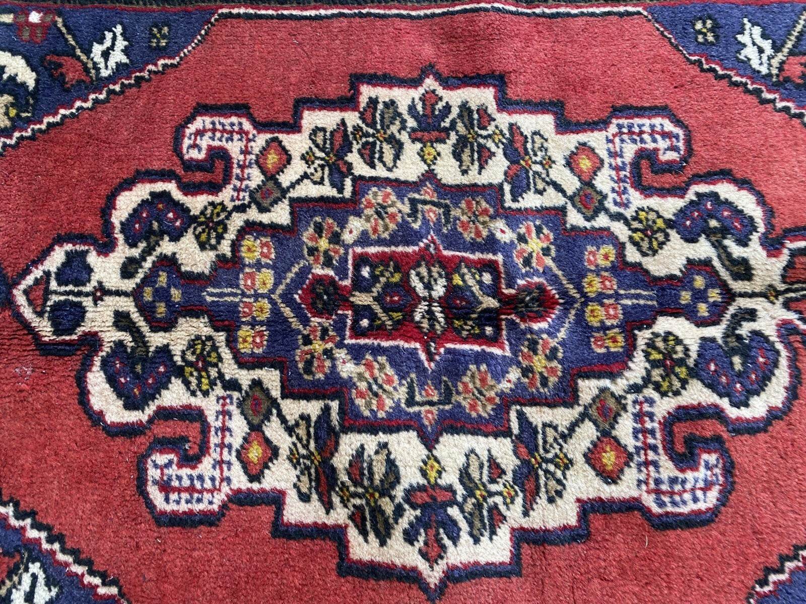 Vintage Turkish Rug | 4.3 x 6.5 ft | Handmade Geometric Anatolian Wool Area Rug