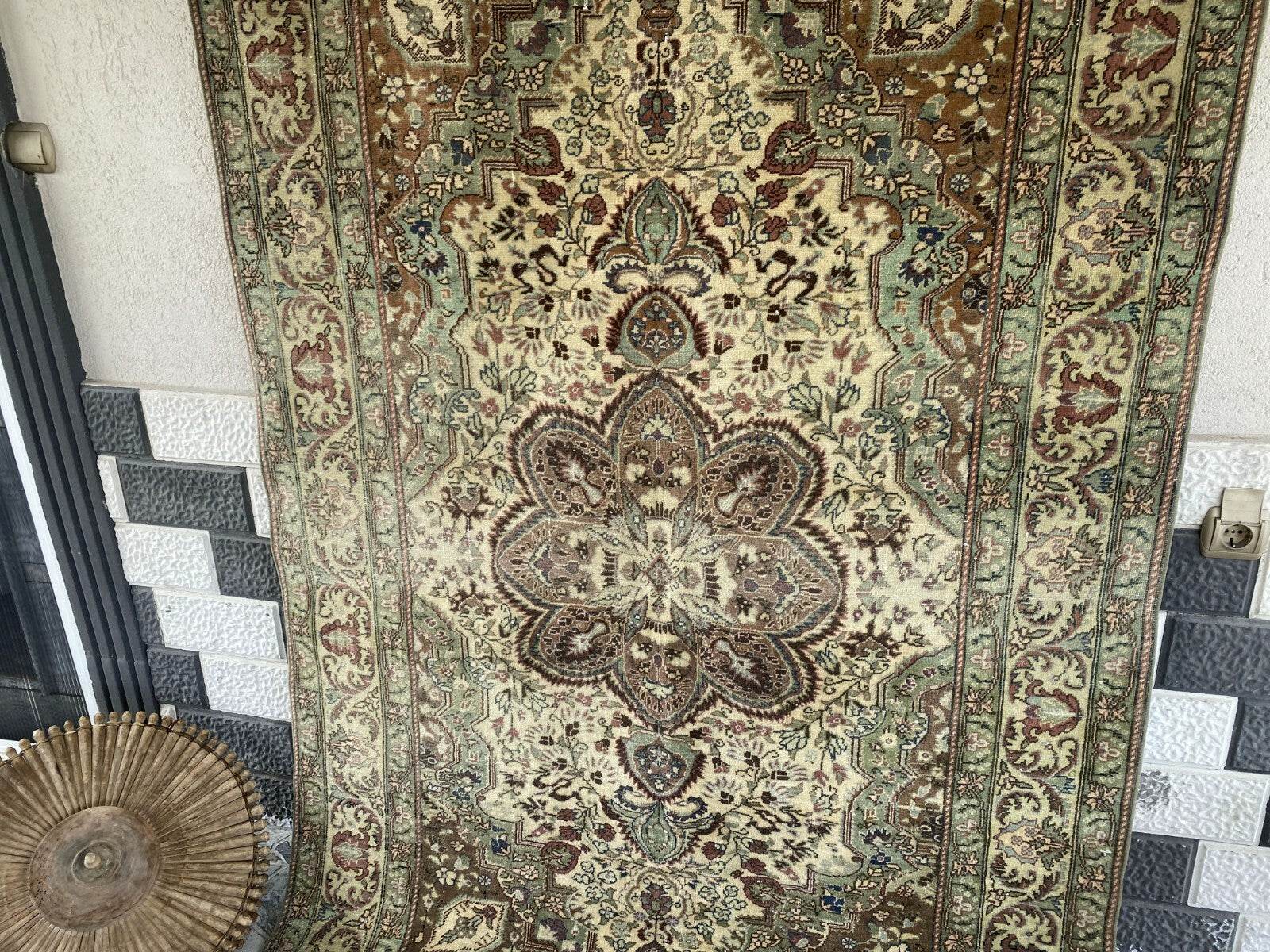 Vintage Turkish Rug,Geometric Farmhouse Antique Anatolian Village Rug 4.8x7.2 Ft