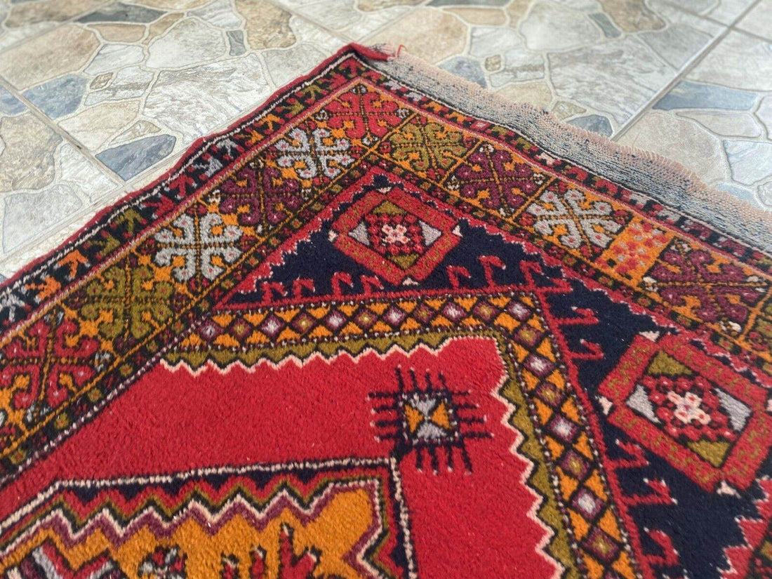 Vintage Turkish Oushak Rug | 3.3x10.8 | Wool Antique Tribal Handmade Area Rug |