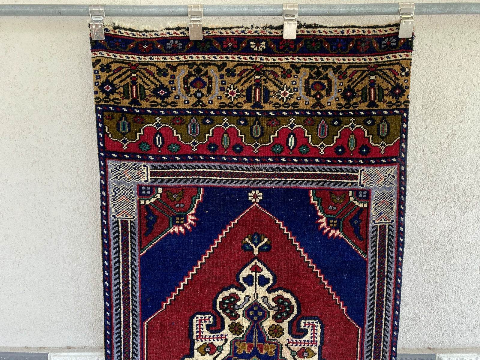 Vintage Turkish Runner Rug | 2.7 x 7.5 ft Hand-Knotted Wool Antique Hallway Rug