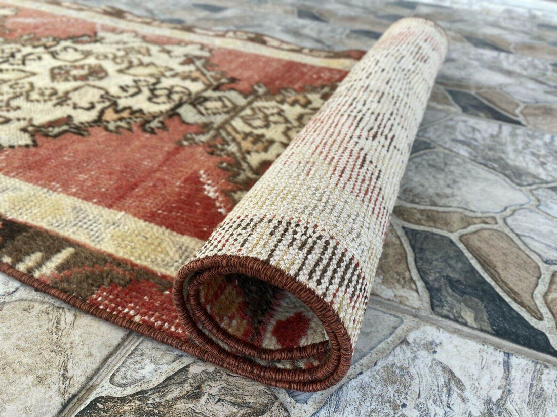 Vintage Rug | Antique Wool Farmhouse Anatolian Runner Handmade Turkish 2.4x8.9ft