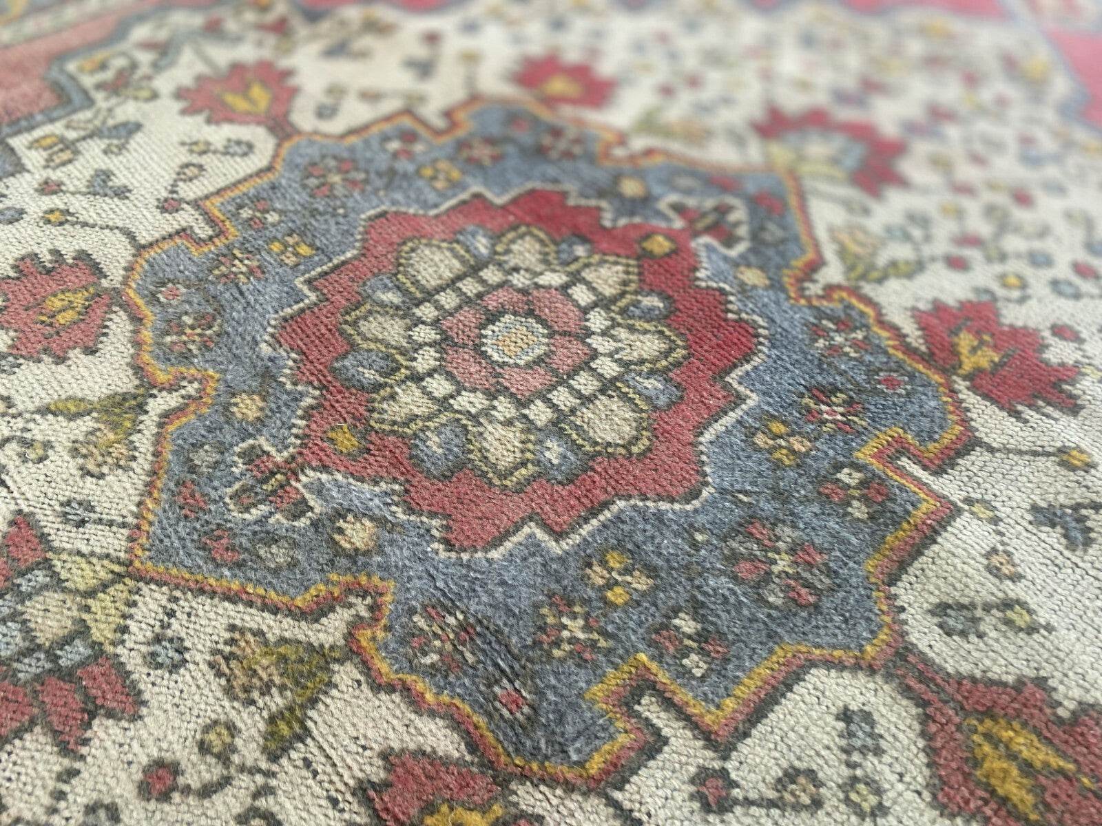 Vintage Turkish Rug | Tribal Hand-Knotted Wool Farmhouse Antique Carpet 4.16 x 7.93 ft