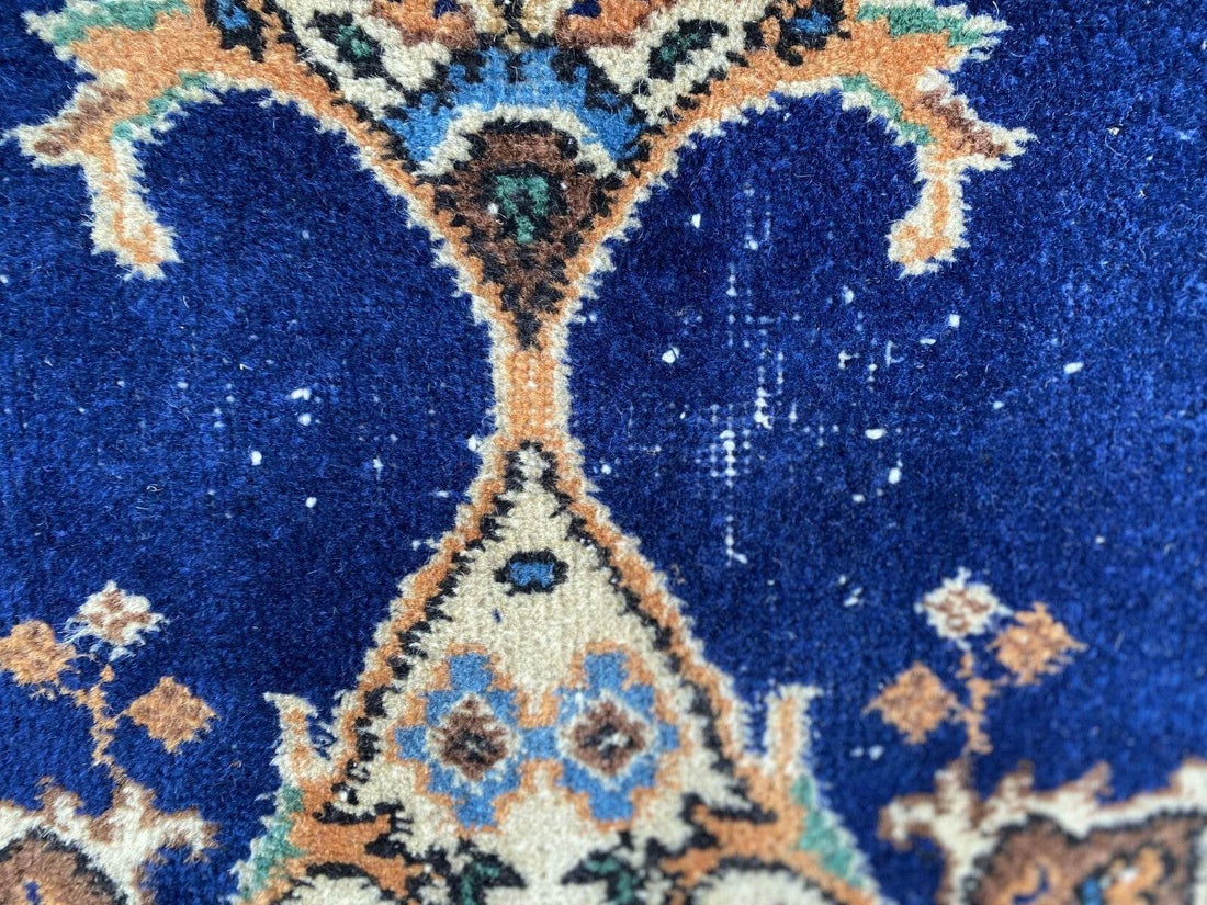 Vintage Turkish Oushak Rug, 4 x 7 ft Handmade Wool Antique Tribal Area Wool Rug