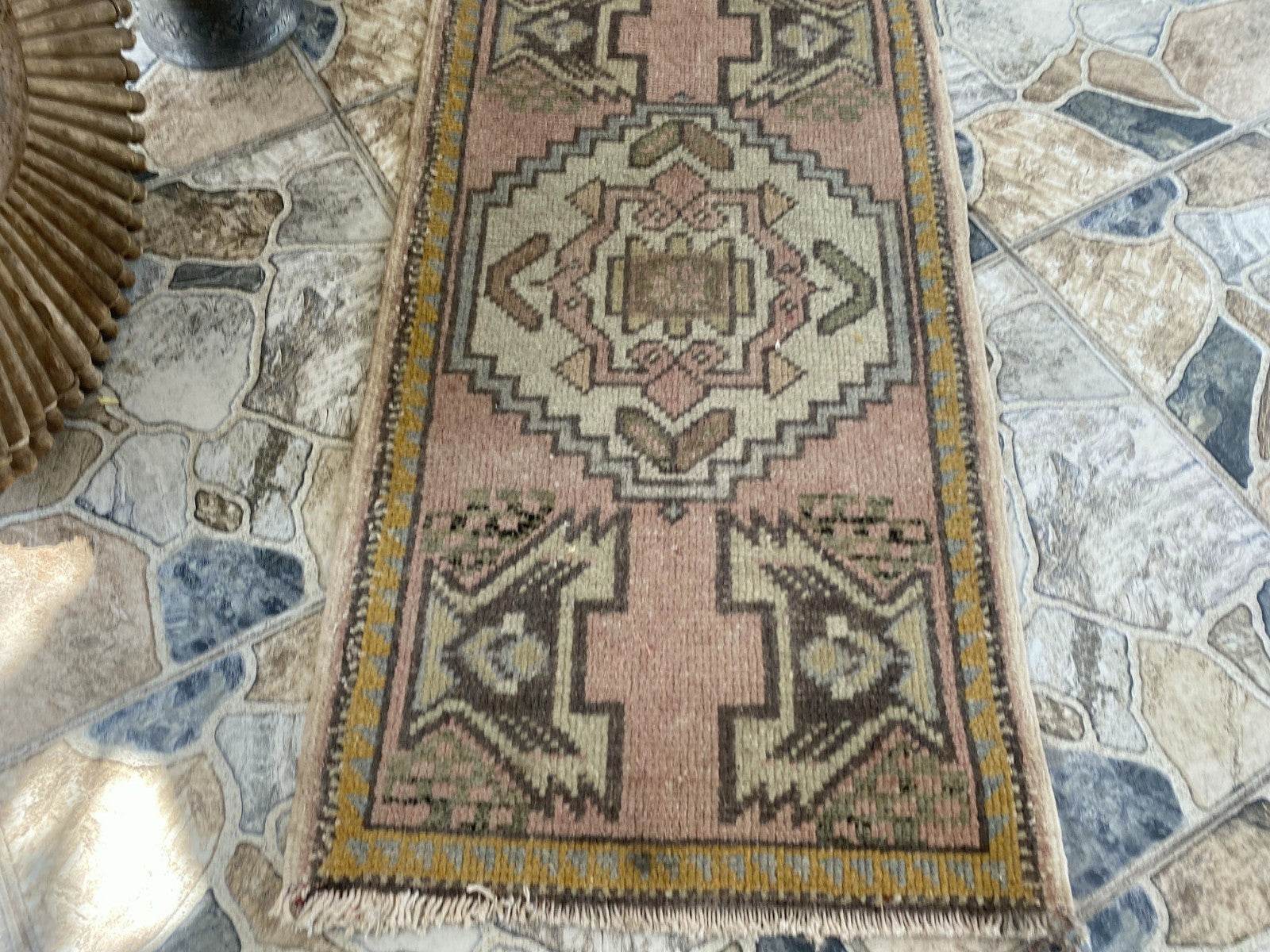 Handmade Turkish Vintage Rug | 1980s Tribal Wool Farmhouse Antique Small Carpet