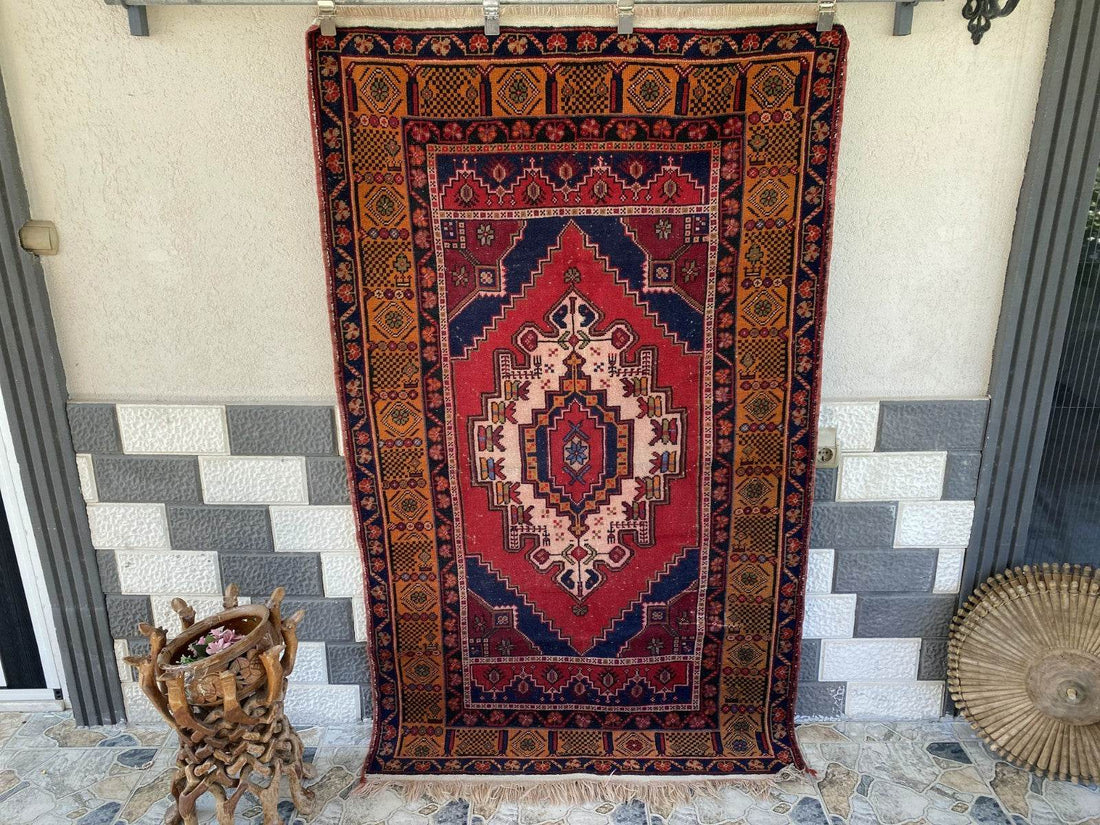 Vintage Turkish Oushak Rug | Hand-Knotted Wool Anatolian Tribal Carpet 4 x 6 ft